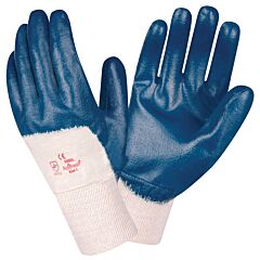 Cordova 6980M Gloves, Brawler Ii Premium Dipped Nitrile, Palm Coated, Interlock Lined, Knit Wrist, Sanitized®, Size Medium