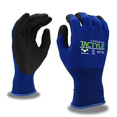 Cordova 6670Xl Gloves, Tactyle, 15-Gauge, Blue Nylon Shell, Black Pvo2 Technology Palm Coating, Size X-Large