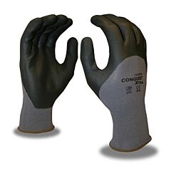 Cordova 6910Xs Gloves, Conquest Xtra Premium, Gray Nylon/Spandex Shell, Black 3/4 Foam Nitrile/Pu Coating, Size X-Small