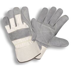 Cordova 1051 Gloves, Side Split, Double Palm, White Canvas Back, Rubberized Safety Cuff, Aramid Sewn, Size Large