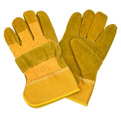 Cordova 7480 Gloves, Side Split, Russet Color Leather, Yellow Canvas Back, Rubberized Safety Cuff, Aramid Sewn, Size Large