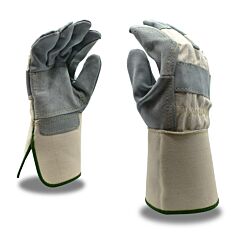 Cordova 7550M Gloves, Tuf-Cor Heavy Side Split Leather, Double Palm, Rubberized Gauntlet Cuff, Aramid Sewn, Size Medium