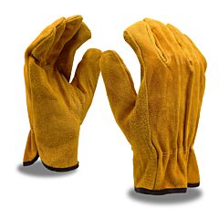 Cordova 7810S Gloves, Select Split Leather Driver, Unlined, Shirred Elastic Back, Keystone Thumb, Russet, Size Small