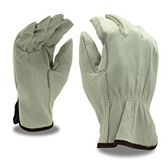 Cordova 8215M Gloves, Beige Grain Cowhide Driver, Unlined, Shirred Elastic Back, Straight Thumb, Size Medium