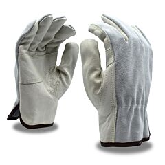 Cordova 8233S Gloves, Standard Grain Cowhide Driver, Patch Palm, Gray Split Cowhide Back, Unlined, Keystone Thumb, Size Small