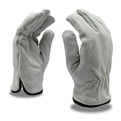 Cordova 8240S Gloves, Premium Grain Cowhide Driver, Red Fleece Lined, Shirred Elastic Back, Keystone Thumb, Size Small