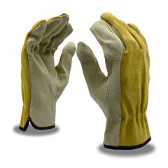 Cordova 8825S Gloves, Select Grain Pigskin Driver, Unlined, Brown Split Pigskin Back, Seamless Forefinger, Shirred Elastic Back, Keystone Thumb, Size Small