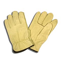 Cordova 8915M Gloves, Standard Grain Pigskin Driver, White Fleece Lined, Shirred Elastic Back, Keystone Thumb, Size Medium