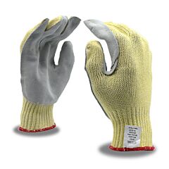 Cordova 3095S Gloves, Aramid/Cotton Plaited Shell, 7-Gauge, Split Leather Palm, Aramid Stitching, Ansi Cut Level A2, Size Small