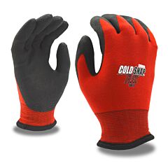 Cordova 3901S Gloves, Cold Snap Flex Two-Ply, Red Nylon Shell, Brushed Acrylic Terry Lining, Black Foam Pvc Palm Coating, Ansi Cut Level A3, Size Small