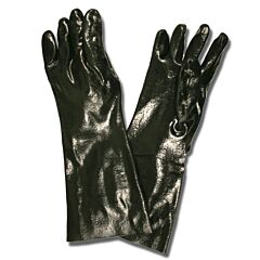 Cordova 5018R Gloves, Black Pvc, Rough Finish, Interlock Lined, 18-Inch, Size Large