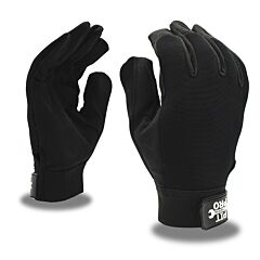 Cordova 77871 Pit Pro Activity Gloves, Synthetic Leather Double Palm, Black Spandex Back, Hook & Loop Closure, Large