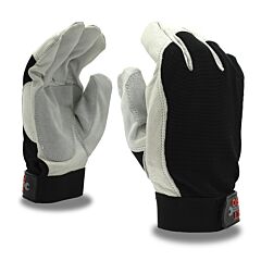 Cordova 77971 Gloves, Pit Pro Goatskin Double Palm, Black Spandex Back, Keystone Thumb, Hook & Loop Closure, Large