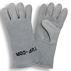 Cordova 7650 Gloves, Select Shoulder Leather Welder, Wing Thumb, Aramid Sewn, Full Sock Lining, Gray, Size Large