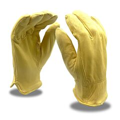 Cordova 90002 Gloves, Premium Grain Deerskin Driver, Unlined, Shirred Elastic Back, Keystone Thumb, Medium