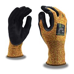 Cordova 3702M Gloves, Ion A4 Mandarin 13-Gauge Hppe/Glass Shell, Sandy Nitrile Palm Coating, Ansi Cut Level A4, Size Medium