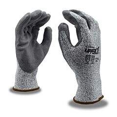 Cordova 3710Gm Gloves, Uppercut Salt & Pepper 13-Gauge Hppe Shell, Gray Polyurethane Palm Coating, Ansi Cut Level A2, Size Medium