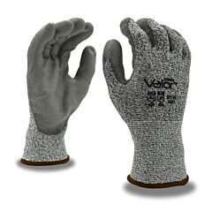 Cordova 3711Gs Gloves, Valor Salt & Pepper 13-Gauge Hppe Shell, Gray Polyurethane Palm Coating, Ansi Cut Level A2, Size Small