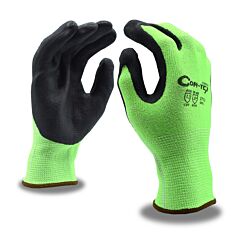 Cordova 3713Xxl Gloves, Cor-Tex Hi-Vis Lime 13-Gauge Hppe Plaited Shell, Black Sandy Nitrile Palm Coating, Ansi Cut Level A2, Size 2X-Large