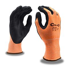 Cordova 3714Xl Gloves, Cor-Tex Hi-Vis Orange 13-Gauge Hppe Plaited Shell, Black Sandy Nitrile Palm Coating, Ansi Cut Level A2, Size X-Large