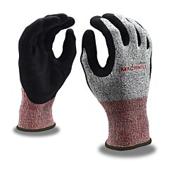 Cordova 3734M Gloves, Machinist 13-Gauge, Hppe/Glass Shell, Black Foam Nitrile Palm Coating, Ansi Cut Level A4, Touchscreen Fingertips, Size Medium