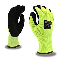 Cordova 3740Xl Gloves, Monarch Sub-Zero, 7-Gauge, Hi-Vis Green High Performance Shell, Brushed Interior, Microfoam Latex Palm Coating, Ansi Cut Level A5, Size X-Large