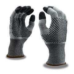 Cordova 3759Xxl Gloves, Monarch-Dots, 13-Gauge Gray High Performance Shell, 2-Side Nitrile Dots And Fingertips, Ansi Cut Level A3, Size 2X-Large
