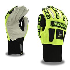 Cordova 7720Xxl Gloves, Ogre Lime Green Spandex Back, Corded Canvas Palm, Tpr Protectors, Neoprene Cuff, Size 2X-Large