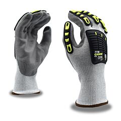 Cordova 7736Xl Gloves, Ogre-Cr 13-Gauge, Salt & Pepper Hppe Shell, Tpr Protectors, Gray Polyurethane Palm Coating, Ansi Cut Level A2, Size X-Large