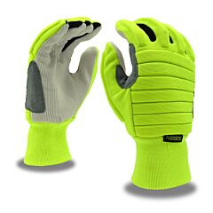Cordova 7748M Gloves, Colossus Iv Hi-Vis Spandex Back, Foam Metacarpal Padding, Corded Canvas Palm, Nylon Knit Wrist, Size Medium