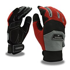 Cordova 99102 Gloves, Pit Pro Synthetic Leather, Multi-Purpose With Silicone Palm, Touchscreen Fingers, Hook & Loop Closure, Medium
