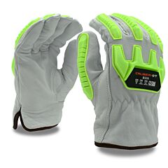 Cordova 8506Xxl Gloves, Caliber-Gt Grain Goatskin Driver, Hppe/Steel Fabric Lined, Keystone Thumb, Lime Tpr Protectors, Ansi Cut Level A5, Ansi Impact Level 1, Size 2X-Large