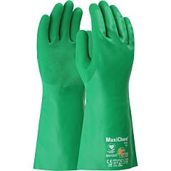 Atg 76-830 Nitrile Blend Coated Gloves With Nylon Elastane Liner And Non-Slip Grip On Palm & Fingers, 14", Green