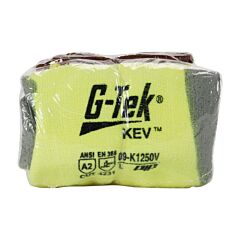 Pip 09-K1250V G-Tek Kev, Yellow 15G Kevlar/Lycra Seamless Knit, Gray Pu Grip, Vend Pack, Class A2