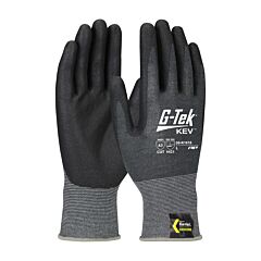 G-Tek 09-K1618 Gloves, Kevlar Engineered Yarn, Gray 18 Gauge, Nitrile Foam, Class Ansi A3
