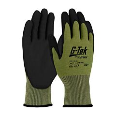 Pip 16-665 G-Tek Polykor, Green 13 Gauge Shell, Black Polyurethane Grip, Class A5