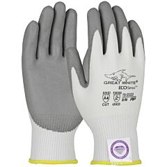 G-Tek 19-D322 Cut Resistant Gloves, Great White 3Gx Dyneema Diamond, White Shell, Smooth Grip, Class A4