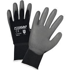 Pip 713Sugb Posigrip Gloves, 13G Black Nylon Shell, Gray Polyurethane Smooth Grip, Class A4