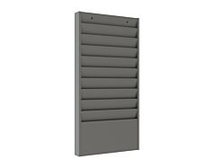 Durham 406-95 Literature Rack, 10 Large Pockets, Gray