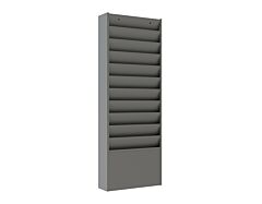 Durham 405-95 Literature Rack, 11 Large Pockets, Gray