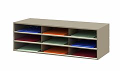 Durham 431-75 Horizontal Lit Rack, 9 Openings, Tan