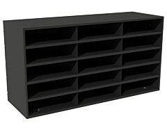 Durham 434-08 Horizontal Lit Rack, 15 Openings, Black