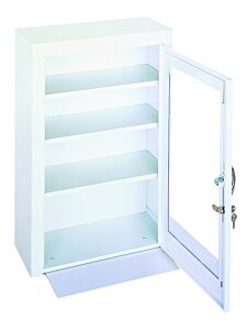 Durham 519-43-Pd Lockable Medicine Cabinet With Plexiglas Door, 3 Shelves, 18-1/16" X 8-1/8" X 27"