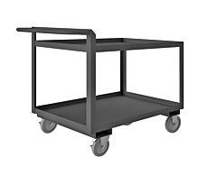 Durham Rscr-243036-Alu-5Pu-95 Stock Cart, 2 Shelves, Raised Handle
