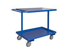 Durham Eas-2436-65T Easy Access Shelf Cart, 2 Shelves, Blue