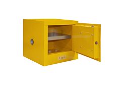 Durham 1002M-50 Flammable Storage Cabinet, 2 Gallon, 1 Door, Manual Close, 1 Shelf, Safety Yellow