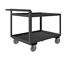 Durham Rscr364836Alu5Pu95 Stock Cart, 2 Shelves, Raised Handle