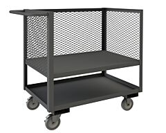 Durham 3Slt-Ex2436-1.2K-95 3 Sided Mesh Truck, 2 Shelves