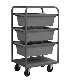 Durham Tbr-183042-3-5Po-95 Tub Rack, 3 Gray Bins And Bottom Shelf