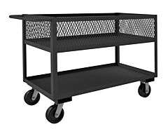 Durham Rsc12-Ex2448-2-3.6K-95 Stock Cart, 2 Shelves, High Lip, 24 X 48